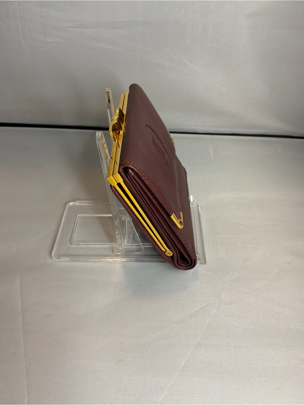 Cartier Burgundy Leather Wallet with Gold Accents - Picture 3 of 7